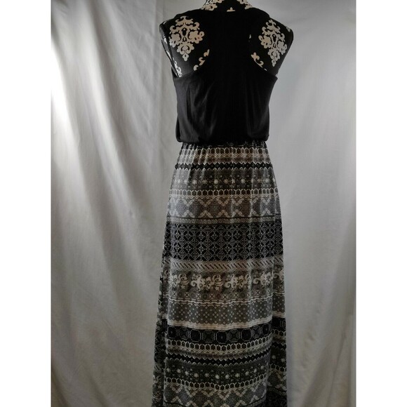 Derek Heart Summer Sleeveless Tank Long Maxi Dress Floral Black/White Size Small - Picture 6 of 12